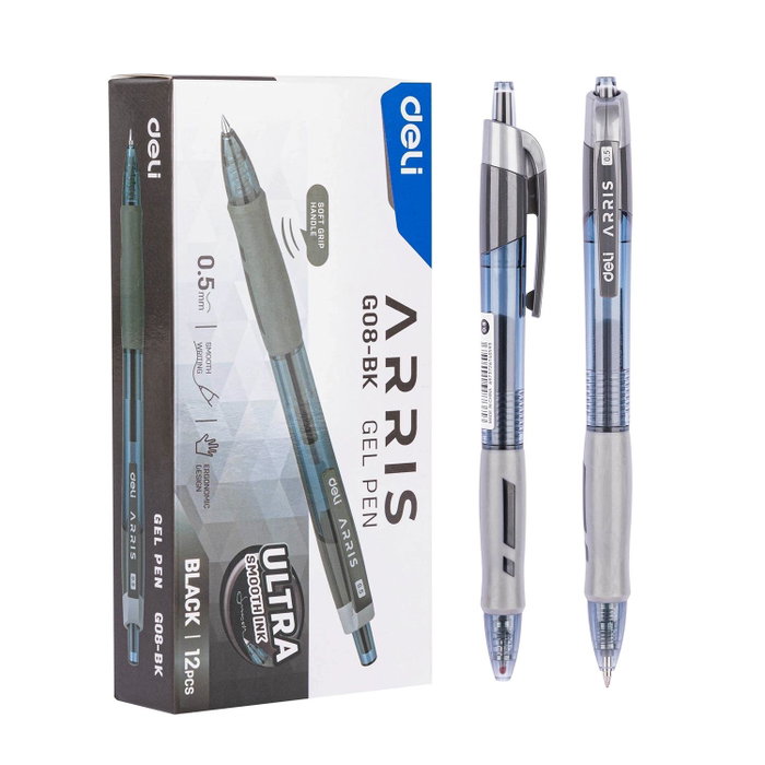 Deli Roller Arris Bolígrafo Retráctil de Tinta Gel Negro 0,5mm Deli Roller Arris Bolígrafo Retráctil de Tinta Gel Negro 0,5mm