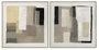 DKD Home Decor Cuadros Abstractos de Yute y PS, Pack de 2