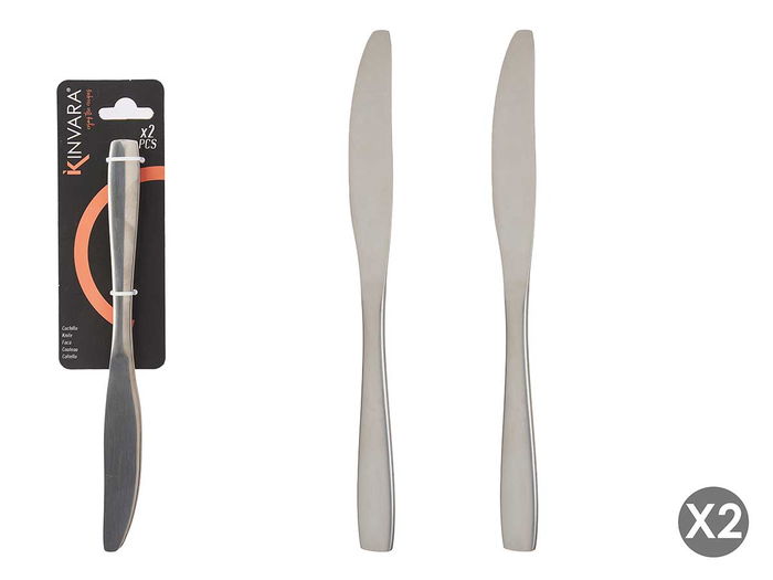 Kinvara Set 2 Cuchillos Metálicos Acero Inoxidable 410, 6x24.5x1 cm (Set de 12) Kinvara Set 2 Cuchillos Metálicos Acero Inoxidable 410, 6x24.5x1 cm (Set de 12)