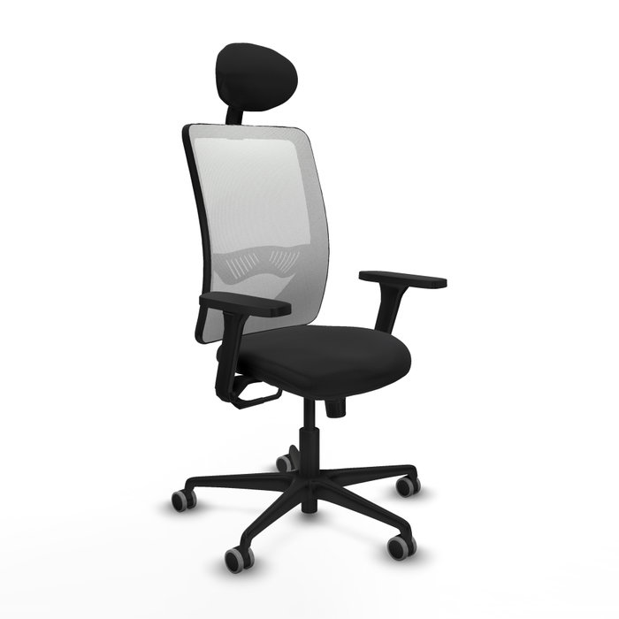 PIQUERAS Y CRESPO Silla de oficina Zulema con mecanismo Sincro, Similpiel Negro y Malla Blanca PIQUERAS Y CRESPO Silla de oficina Zulema con mecanismo Sincro, Similpiel Negro y Malla Blanca