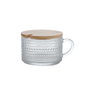 Inde Azucarero Vidrio Tapa Bambú 400ml 13.5x10.5x7cm La Mediterrane (24 Unidades)
