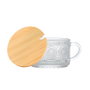 Inde Azucarero Vidrio Tapa Bambú 400ml 13.5x10.5x7cm La Mediterrane (24 Unidades)