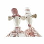 DKD Home Decor Figura de Ratón en Poliéster, Pack de 2, Rosa