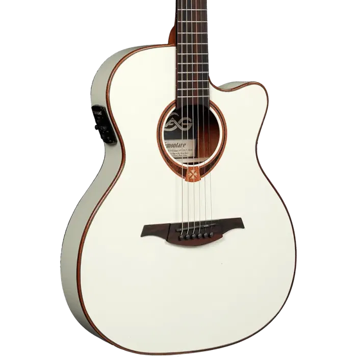 LAG Guitarra Acústica Auditorium Slim Cutaway Tramontane 118 A/E - Ivory White