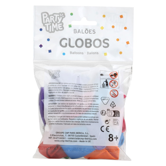 Party Time Globos de Látex XL Color Surtido, 15 Unidades 30,5 cm para Fiesta