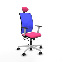 PIQUERAS Y CRESPO Silla de oficina Motilla Rosa y Azul con mecanismo Sincro/Traslack
