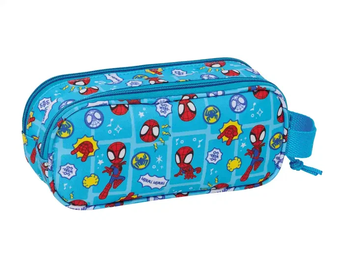 Safta Estuche Portatodo Doble con Diseño 3D Spidey, 2 Compartimentos con Cremallera, Dimensiones 80x60x210 mm Safta Estuche Portatodo Doble con Diseño 3D Spidey, 2 Compartimentos con Cremallera, Dimensiones 80x60x210 mm