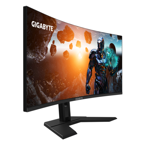 GIGABYTE GS34WQC 34" Monitor de juegos curvo WQHD - 3440 x 1440 (WQHD), 300Hz, 1ms, 250 cd/m², FreeSync Premium, preparado para HDR, HDMI 2.0, DisplayPort 1.4