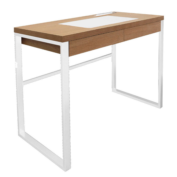 Home Deco Factory Escritorio Madera y Metal con Cajón, Medidas 100x50x74 cm