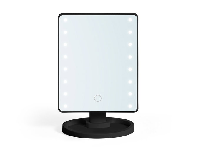 Berilo Espejo LED Rectangular Baño Negro 28x16.5x6.5 cm (Set de 12)