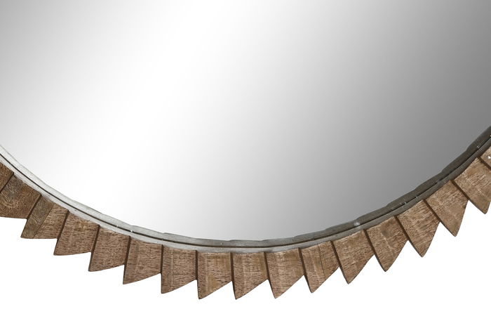 DKD Home Decor Espejo Moderno Natural Mango Cristal 75 x 75 cm