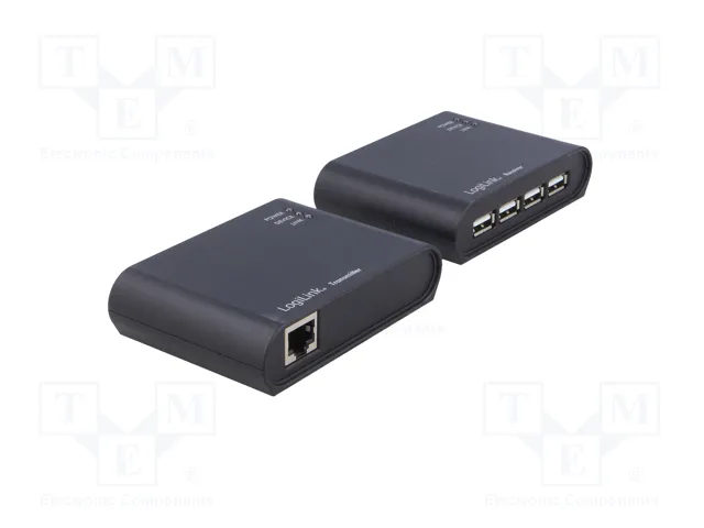 LogiLink UA0230 Extensor USB 2.0 con Hub de 4 puertos, 50 m, Negro LogiLink UA0230 Extensor USB 2.0 con Hub de 4 puertos, 50 m, Negro
