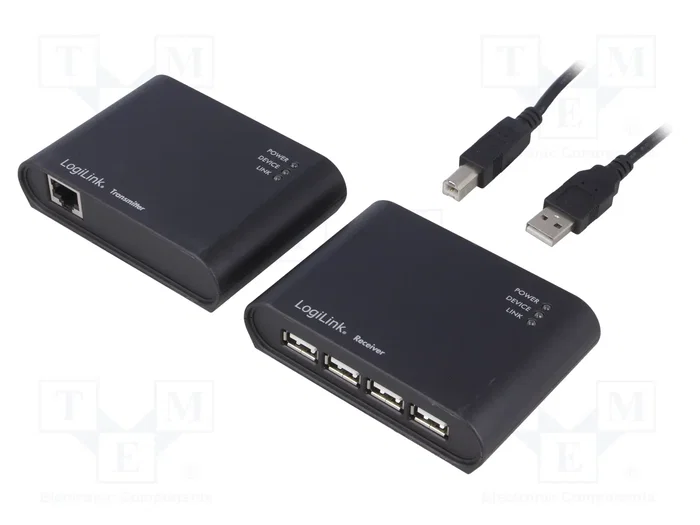 LogiLink UA0230 Extensor USB 2.0 con Hub de 4 puertos, 50 m, Negro LogiLink UA0230 Extensor USB 2.0 con Hub de 4 puertos, 50 m, Negro