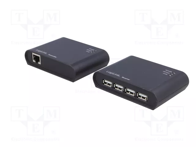 LogiLink UA0230 Extensor USB 2.0 con Hub de 4 puertos, 50 m, Negro LogiLink UA0230 Extensor USB 2.0 con Hub de 4 puertos, 50 m, Negro