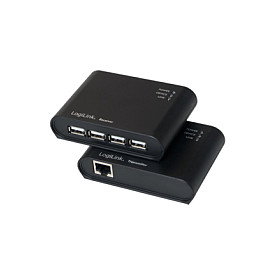 LogiLink UA0230 Extensor USB 2.0 con Hub de 4 puertos, 50 m, Negro LogiLink UA0230 Extensor USB 2.0 con Hub de 4 puertos, 50 m, Negro