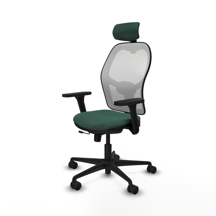 PIQUERAS Y CRESPO Silla de oficina Jorquera con mecanismo Sincro/Traslack, Tela Verde botella y Malla Blanca PIQUERAS Y CRESPO Silla de oficina Jorquera con mecanismo Sincro/Traslack, Tela Verde botella y Malla Blanca