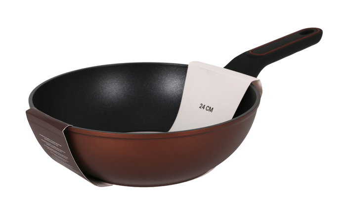 Quttin Wok de Aluminio Forjado con Mango Soft Full Sahara, 24 cm (6 Unidades)