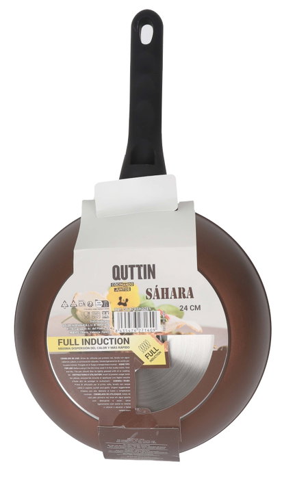 Quttin Wok de Aluminio Forjado con Mango Soft Full Sahara, 24 cm (6 Unidades)