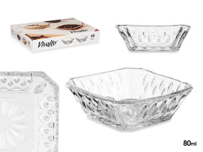VIVALTO Salsero Vidrio Cuadrado 80 ml 8x3x8 cm (Set de 72) VIVALTO Salsero Vidrio Cuadrado 80 ml 8x3x8 cm (Set de 72)