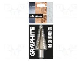 GRAPHITE Broca de acero rápido HSS graduada y multiesclonadas 4-32mm