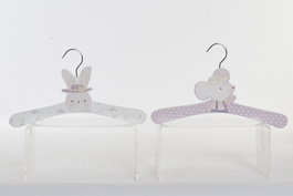 DKD Home Decor Perchas de Conejo en Colores Surtidos Rosa y Azul