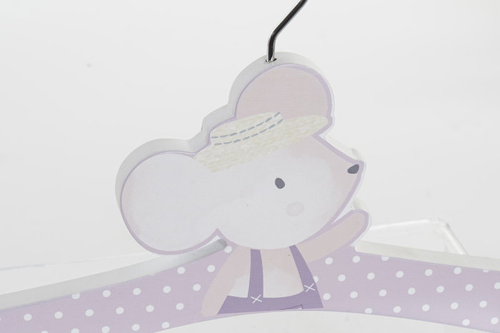 DKD Home Decor Percha Conejo para Niños Rosa y Azul MDF y Metal 4 Unidades 1.5 x 18 x 32 cm