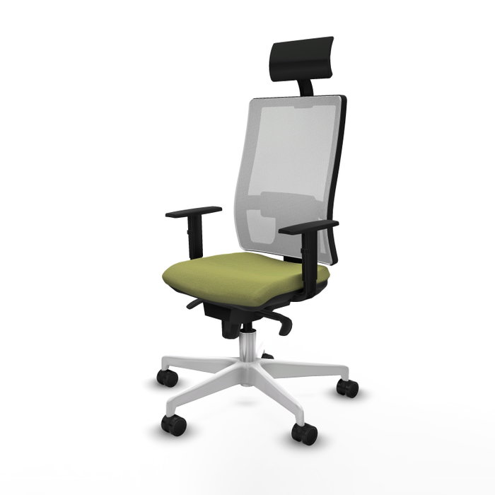 PIQUERAS Y CRESPO Silla de oficina Horna con mecanismo Sincro, Verde oliva y Blanco PIQUERAS Y CRESPO Silla de oficina Horna con mecanismo Sincro, Verde oliva y Blanco