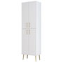 Hanah Home Berlin A Mueble Zapatero Blanco y Dorado 60x202x35 cm