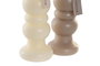 DKD Home Decor Vela Abstracta Cera Parafina Blanco Gris 5 x 15 x 5 cm 12 Unidades Duración 8h