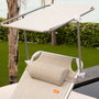 AKTIVE Tumbona Plegable de Aluminio con Textil y Parasol