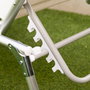 AKTIVE Tumbona Plegable de Aluminio con Textil y Parasol