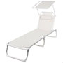 AKTIVE Tumbona Plegable de Aluminio con Textil y Parasol