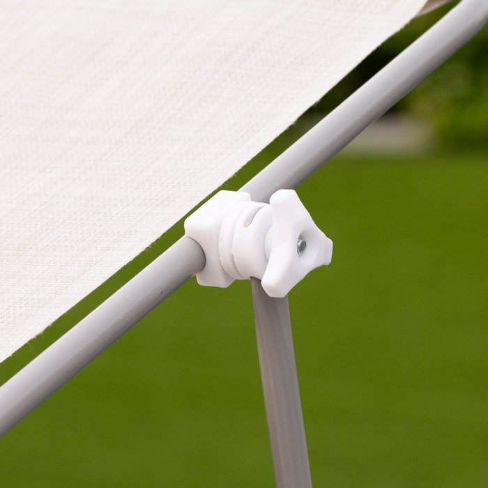 AKTIVE Tumbona Plegable de Aluminio con Textil y Parasol