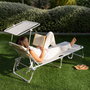 AKTIVE Tumbona Plegable de Aluminio con Textil y Parasol