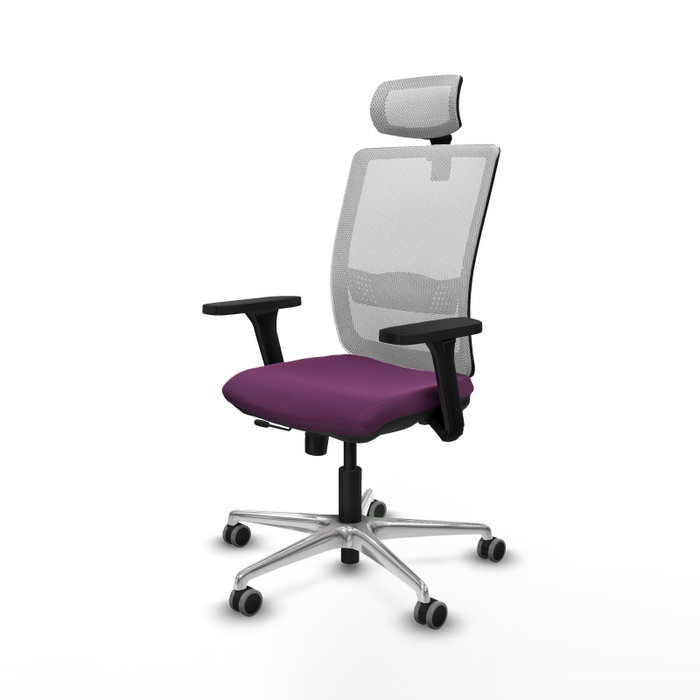 PIQUERAS Y CRESPO Silla de oficina Haches con mecanismo Sincro/Traslack, Morado y Blanco