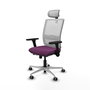PIQUERAS Y CRESPO Silla de oficina Haches con mecanismo Sincro/Traslack, Morado y Blanco