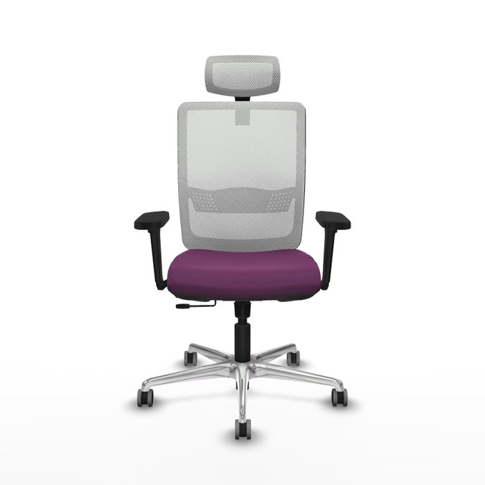 PIQUERAS Y CRESPO Silla de oficina Haches con mecanismo Sincro/Traslack, Morado y Blanco