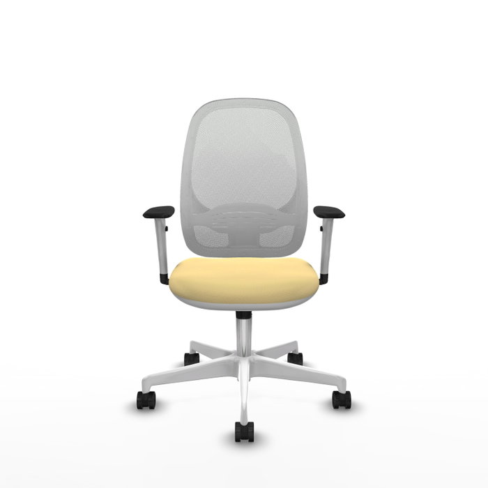PIQUERAS Y CRESPO Silla de oficina Cilanco con mecanismo Sincro, Crema y Blanco