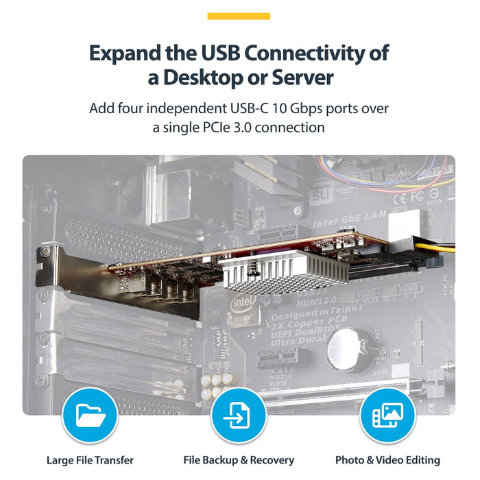 StarTech.com Tarjeta PCIe USB-C de 4 Puertos P10Q4C-USB-CARD 10Gbps