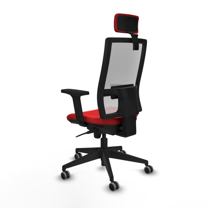 PIQUERAS Y CRESPO Silla de oficina Horna con mecanismo Sincro, Rojo y Blanco