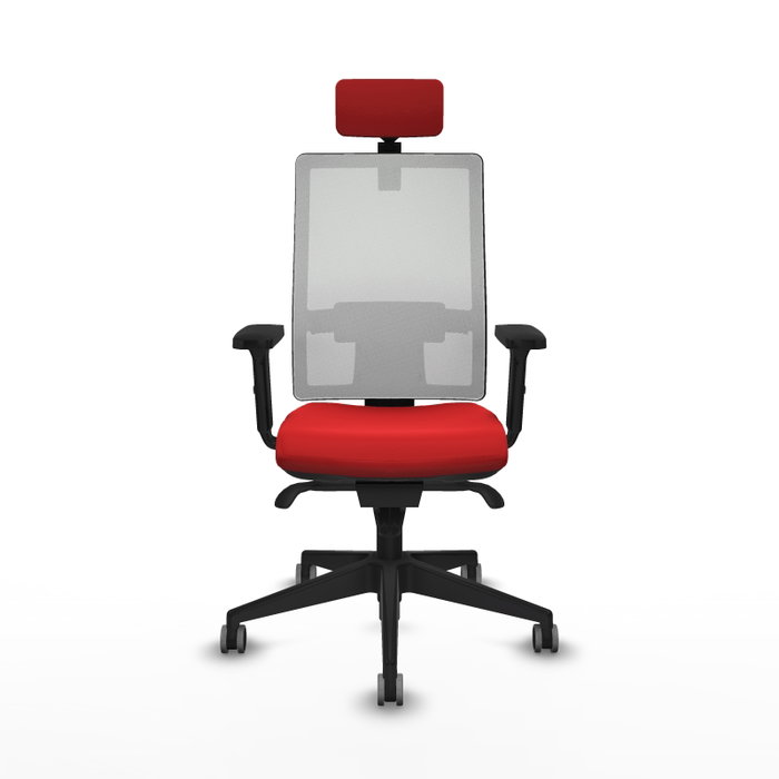 PIQUERAS Y CRESPO Silla de oficina Horna con mecanismo Sincro, Rojo y Blanco