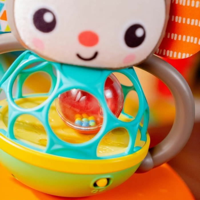 Bright Starts Juguete sonajero musical Giggle Monkey con captura fácil Oball