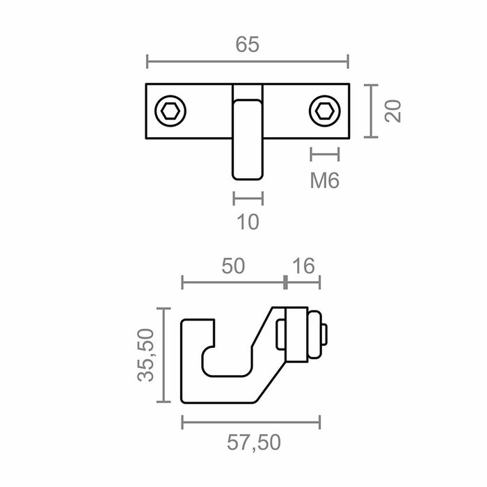 Micel Gancho final toldo modelo TLD11 de nylon blanco