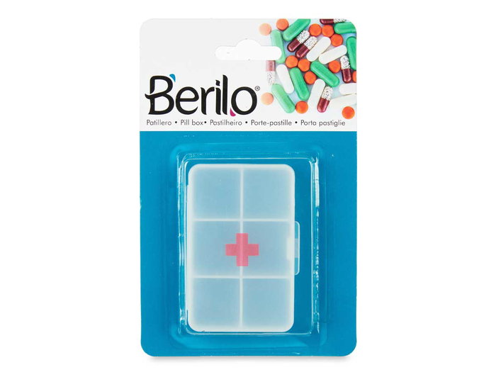 BERILO Pastillero de Plástico de 6 Huecos