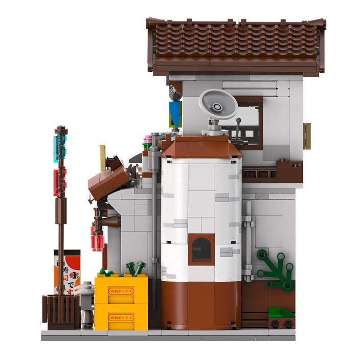 DEQUBE 861 Pzas CADA: Cantina Japonesa - Maqueta de Construcción para Adultos, Edificio de 2 Plantas con Iluminación LED, Idioma Español