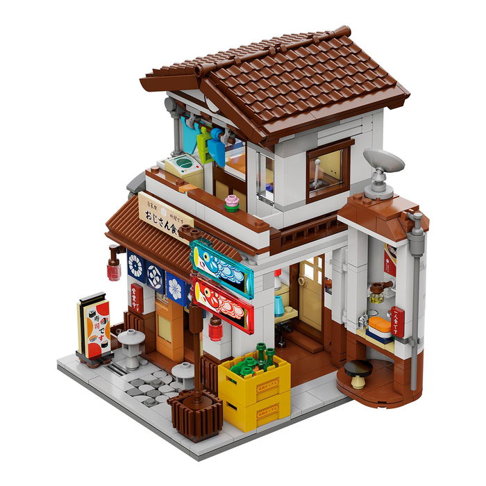 DEQUBE 861 Pzas CADA: Cantina Japonesa - Maqueta de Construcción para Adultos, Edificio de 2 Plantas con Iluminación LED, Idioma Español