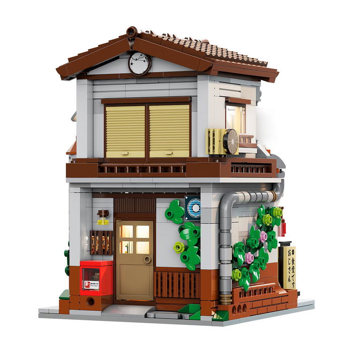 DEQUBE 861 Pzas CADA: Cantina Japonesa - Maqueta de Construcción para Adultos, Edificio de 2 Plantas con Iluminación LED, Idioma Español