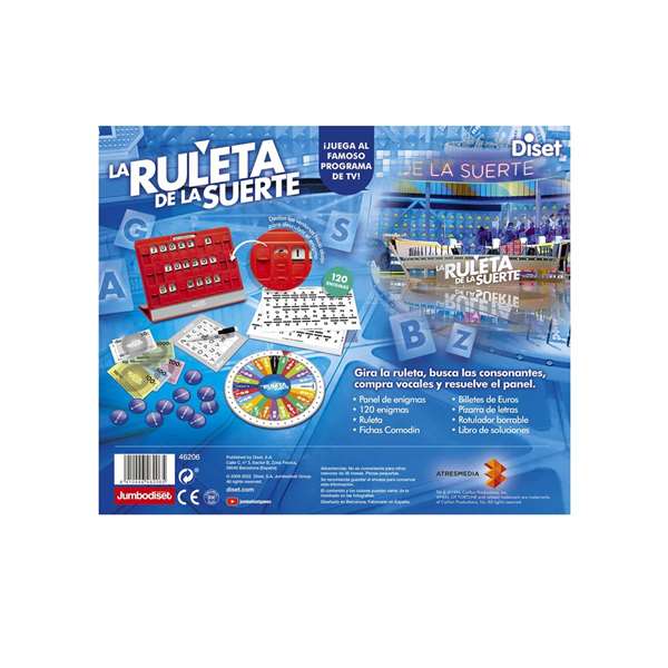 Diset La Ruleta De La Suerte New 46206 - Juego de Mesa del Programa de TV, Licencia PARTY & CO, en Español