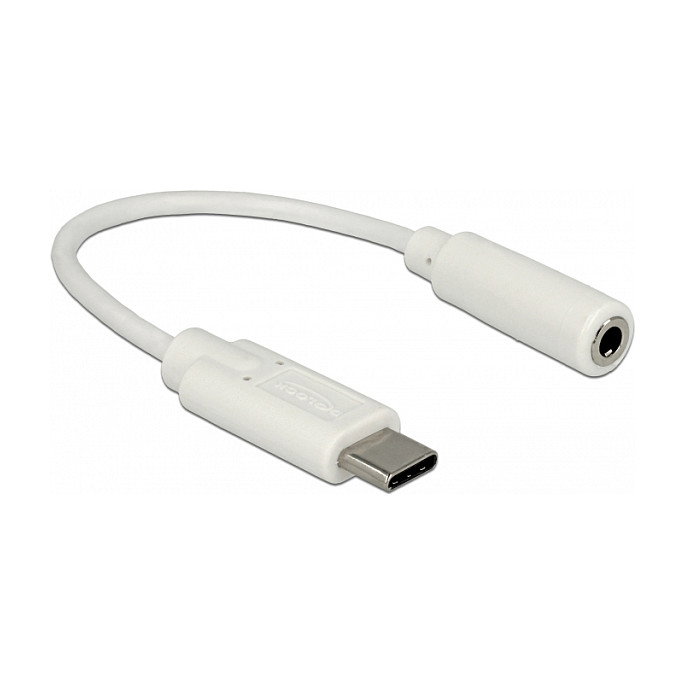 DeLOCK Adaptador de Audio USB Tipo-C a 3.5 mm Jack Hembra, Cable 14 cm, Conector USB Macho, Chapado en Oro, Blanco, Ref. 65913 DeLOCK Adaptador de Audio USB Tipo-C a 3.5 mm Jack Hembra, Cable 14 cm, Conector USB Macho, Chapado en Oro, Blanco, Ref. 65913