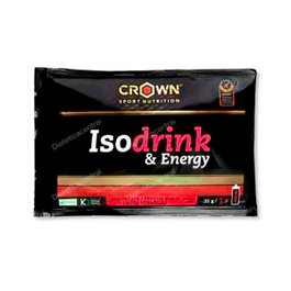 CROWN SPORT NUTRITION Isodrink & Energy Bebida Deportiva en Polvo Monodosis Sabor Frutos Rojos - 32 g - Con Aminoácidos, Electrolitos y Certificado Antidoping